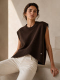 LUBXC1 Dark Brown Boxy Knit Vest