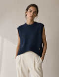 LUBXC11 Navy Boxy Knit Vest