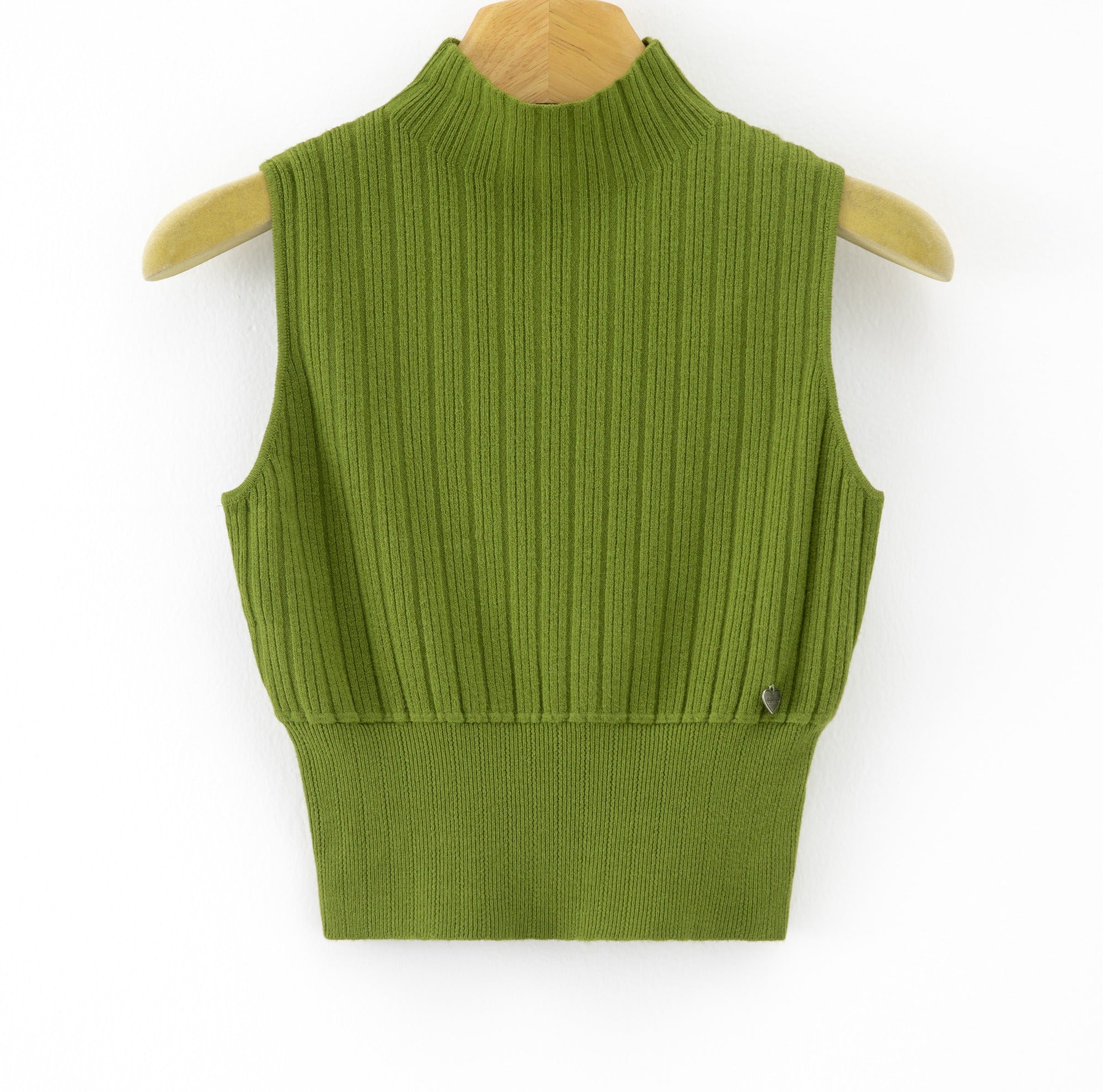 LURTS9 Olive Ribbed Turtleneck Sweater