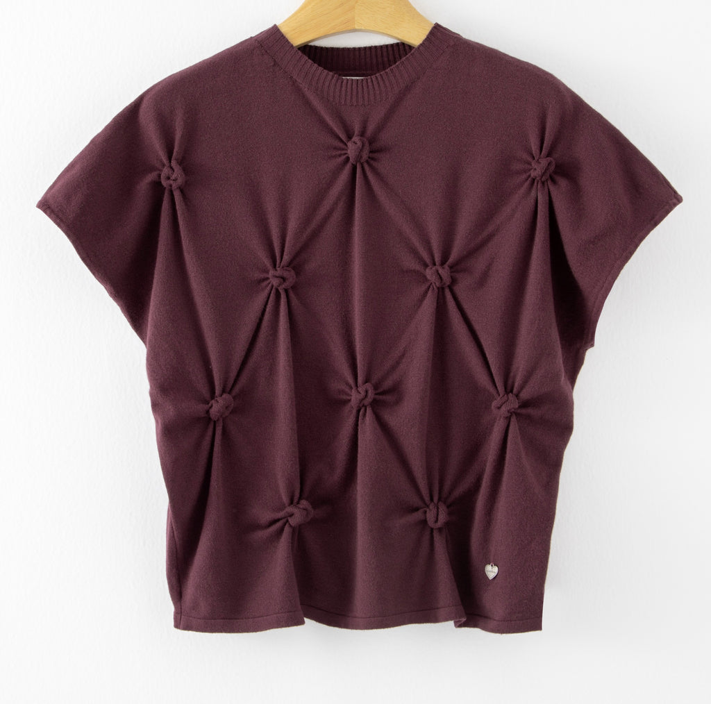 LUHPS9 Purple Handmade Pintuck Sweater