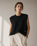 LUBXC2 Black Boxy Knit Vest