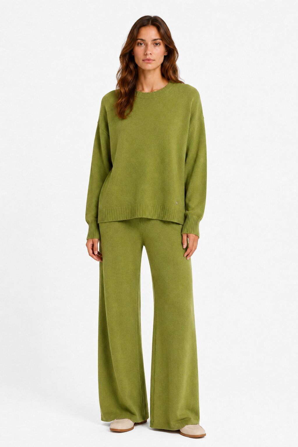 LU13 Olive Oversize Knit Set