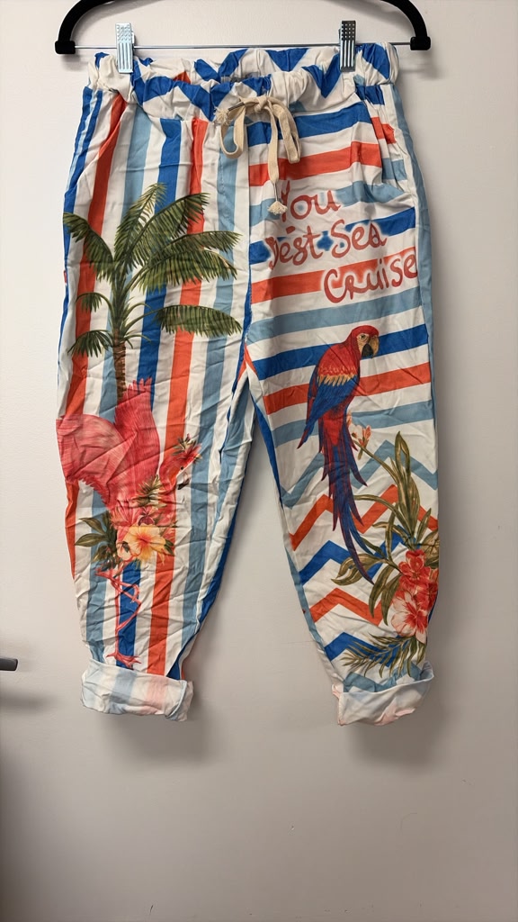ZOPTSC Sea Cruise Parrot Printed Pants