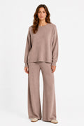 LU7 Taupe Oversize Knit Set