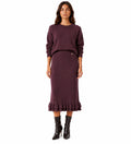 LULKS8 Plum Tiered Ruffle Skirt