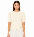 LUSSS4 White Structured Shoulder Sweater