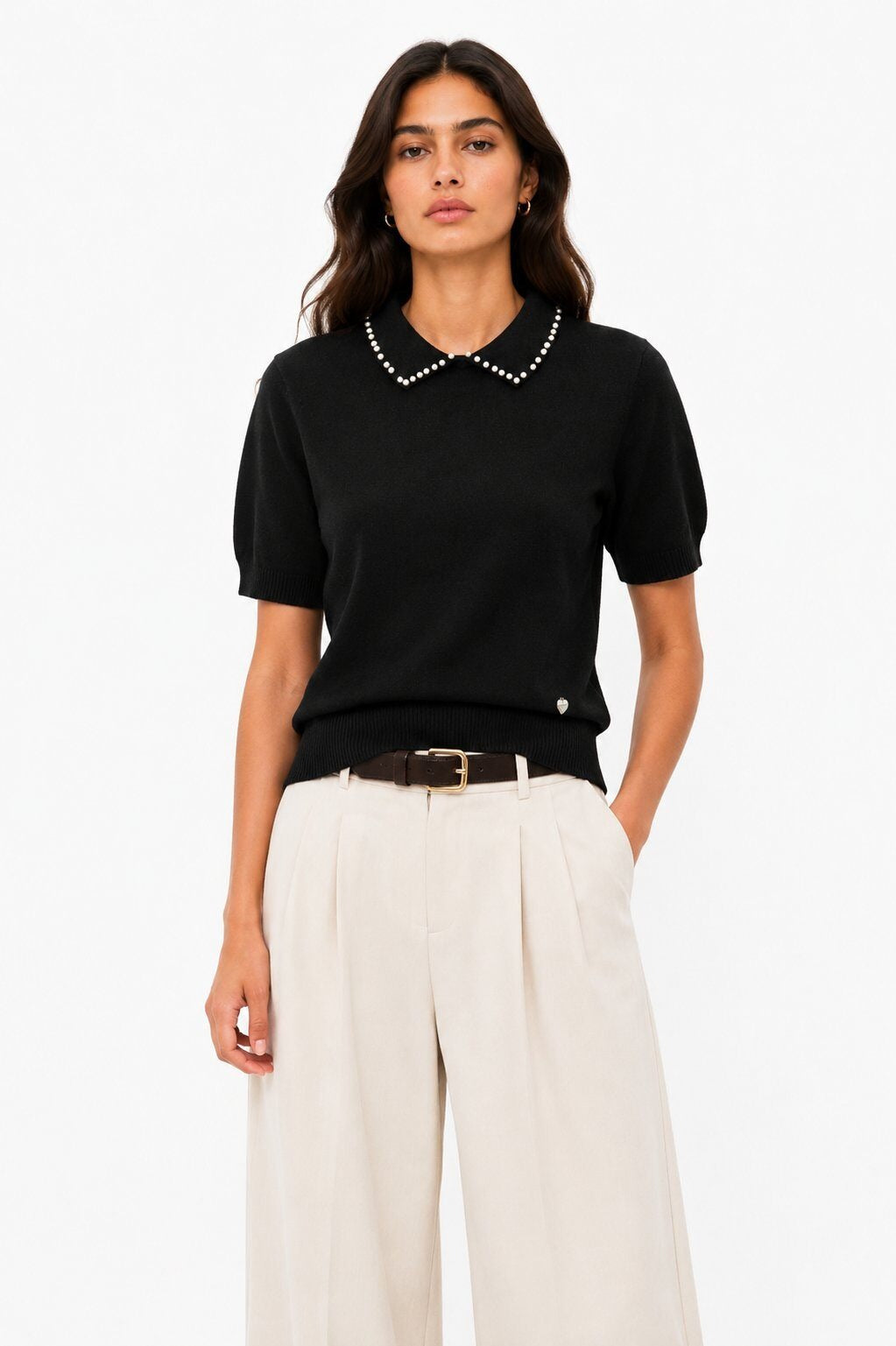 LUPCP2 Black Pearl Collar Sweater